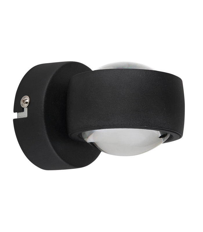 Randi Integrated LED Wall Lamp Matt Black Clear Glass Shade 2x LED 3000K-2
