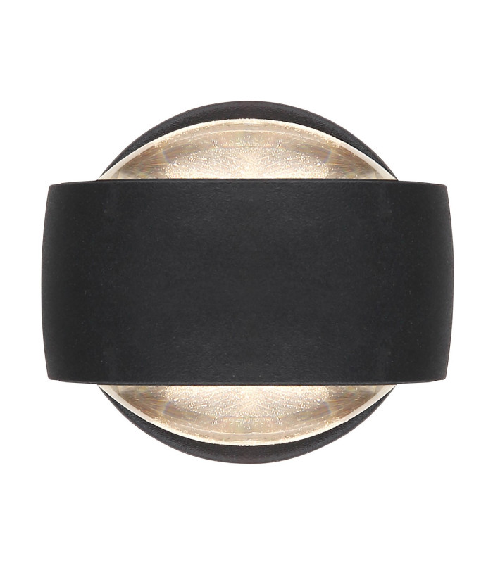 Randi Integrated LED Wall Lamp Matt Black Clear Glass Shade 2x LED 3000K-3