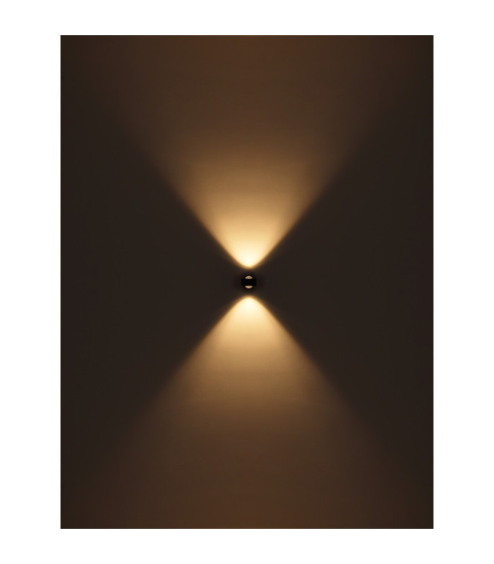 Randi Integrated LED Wall Lamp Matt Black Clear Glass Shade 2x LED 3000K-5
