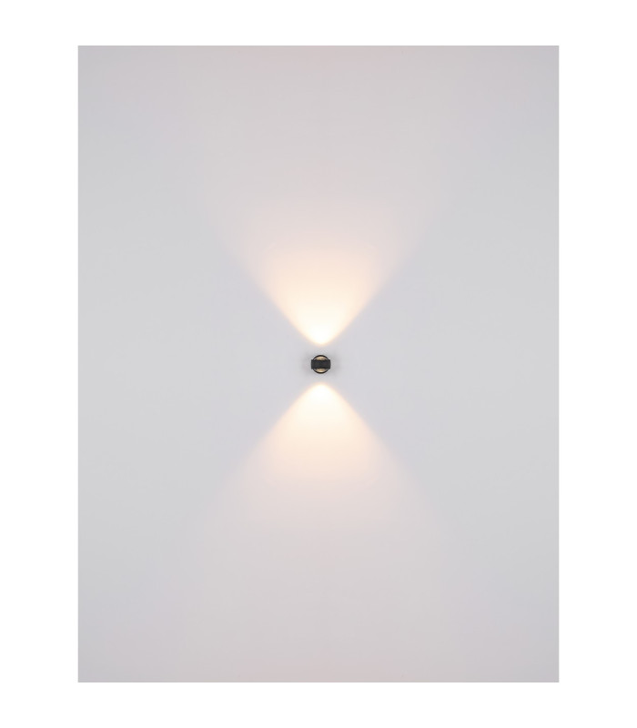 Randi Integrated LED Wall Lamp Matt Black Clear Glass Shade 2x LED 3000K-6