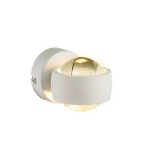 Randi Integrated LED Wall Lamp White Clear Glass Shade 2x LED 3000K-1