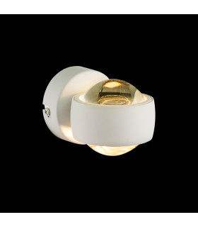 Randi Integrated LED Wall Lamp White Clear Glass Shade 2x LED 3000K-2