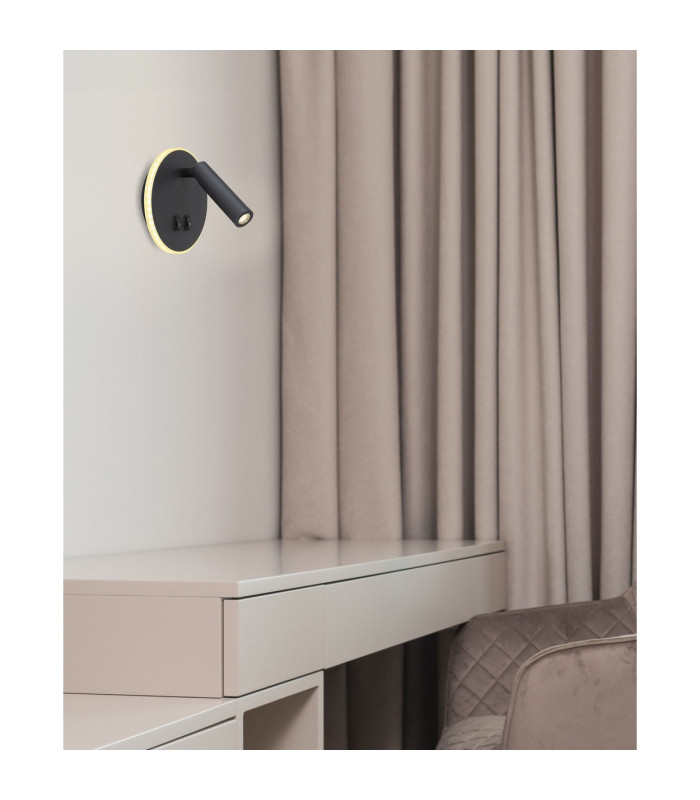 Many Reading Wall Light Black LED 3000K-9