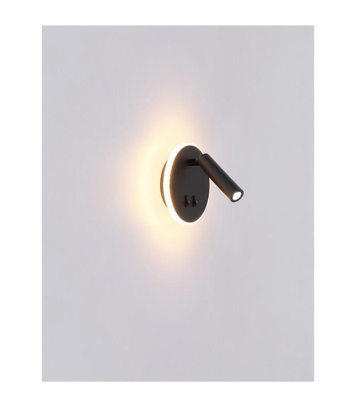Many Integrated LED Wall Lamp Black 2x LED 3000K-6