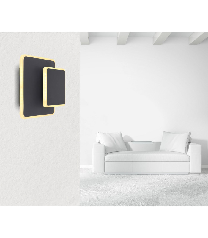Many Integrated LED Wall Lamp Black 2x LED 3000K-8