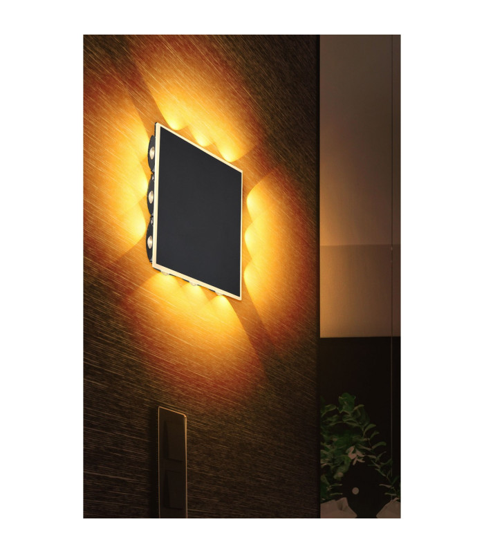 Saidy 22cm Integrated LED Wall Lamp Matt Black LED 3000K-7