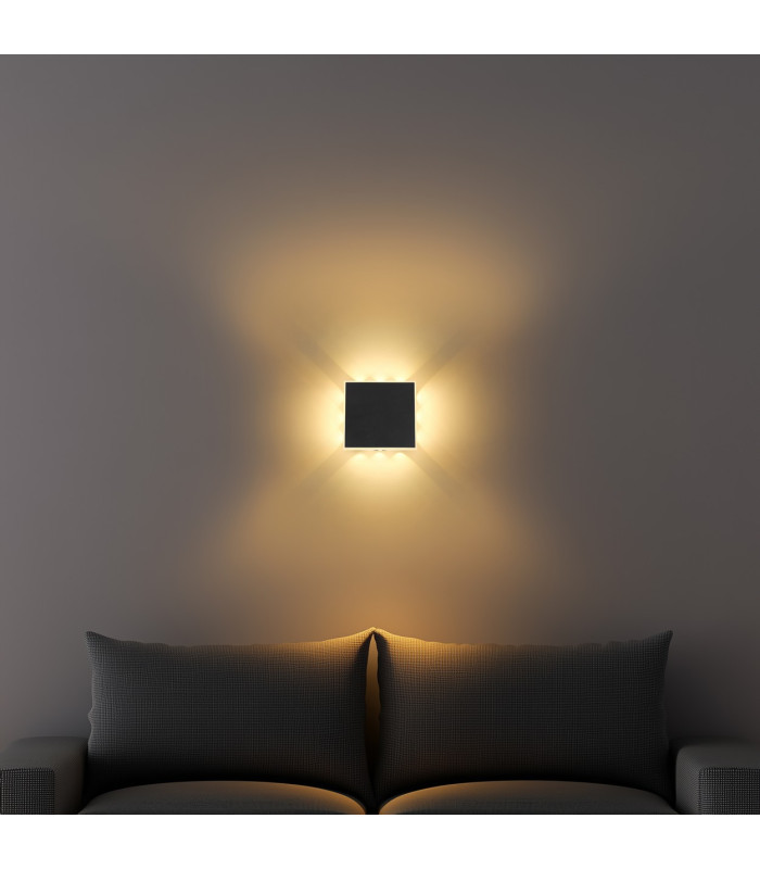 Saidy 20cm Integrated LED Wall Lamp Matt Black LED 3000K-7