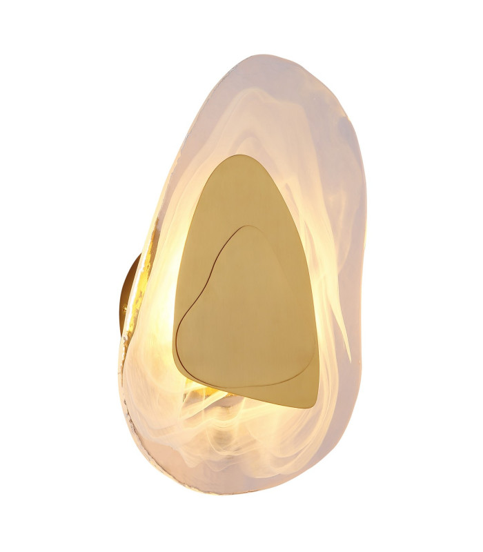 Dorsey Integrated LED Wall Lamp Brass-Coloured Matt Clear Glass Shade LED 3000K-1