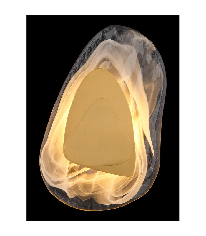 Dorsey Integrated LED Wall Lamp Brass-Coloured Matt Clear Glass Shade LED 3000K-5