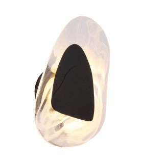 Dorsey Integrated LED Wall Lamp Matt Black Clear Glass Shade LED 3000K-1