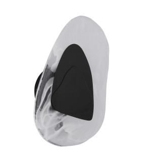 Dorsey Integrated LED Wall Lamp Matt Black Clear Glass Shade LED 3000K-2