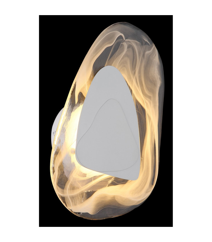 Dorsey Integrated LED Wall Lamp White Matt Clear Glass Shade LED 3000K-4