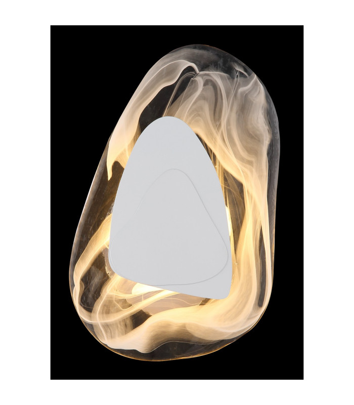 Dorsey Integrated LED Wall Lamp White Matt Clear Glass Shade LED 3000K-5