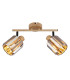 Run Twin Ceiling Spotlight Wood Look K5 Crystals Smoke Colored 2x E14-3