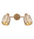 Run Twin Ceiling Spotlight Wood Look K5 Crystals Smoke Colored 2x E14-4