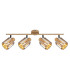 Run Ceiling Spotlight Bar Wood Look K5 Crystals Smoke Colored 4x E14-3