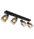Jack Ceiling Spotlight Bar Matt Black Smoke Glass Shade 4x E14-1