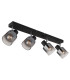 Jack Ceiling Spotlight Bar Matt Black Smoke Glass Shade 4x E14-2