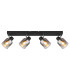Jack Ceiling Spotlight Bar Matt Black Smoke Glass Shade 4x E14-3