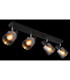 Jack Ceiling Spotlight Bar Matt Black Smoke Glass Shade 4x E14-5