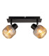 Tom Twin Ceiling Spotlight Matt Black Smoke Glass Shade 2x E14-3