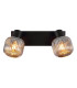 Tom Twin Ceiling Spotlight Matt Black Smoke Glass Shade 2x E14-4
