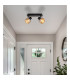 Tom Twin Ceiling Spotlight Matt Black Smoke Glass Shade 2x E14-8