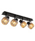 Tom Ceiling Spotlight Bar Matt Black Smoke Glass Shade 4x E14-1
