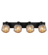 Tom Ceiling Spotlight Bar Matt Black Smoke Glass Shade 4x E14-4