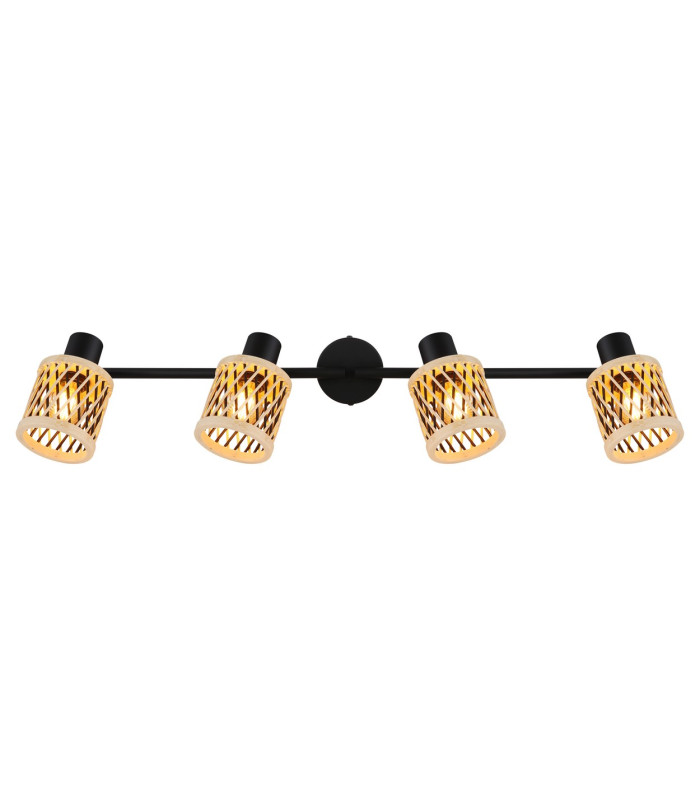 Mali Ceiling Spotlight Bar Matt Black 4x E14-4