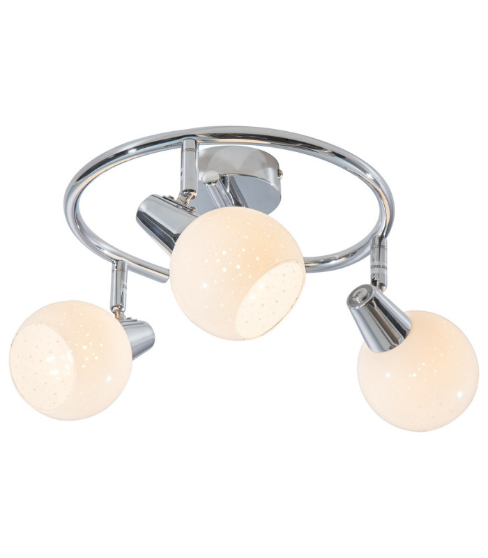 Doxy Ceiling Spotlight Clusters Chrome White Glass Shade 3x E14 3000K-1
