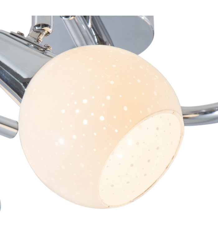 Doxy Ceiling Spotlight Clusters Chrome White Glass Shade 3x E14 3000K-3