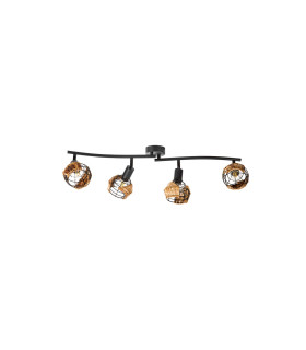 Java Ceiling Spotlight Bar Black 4x E14