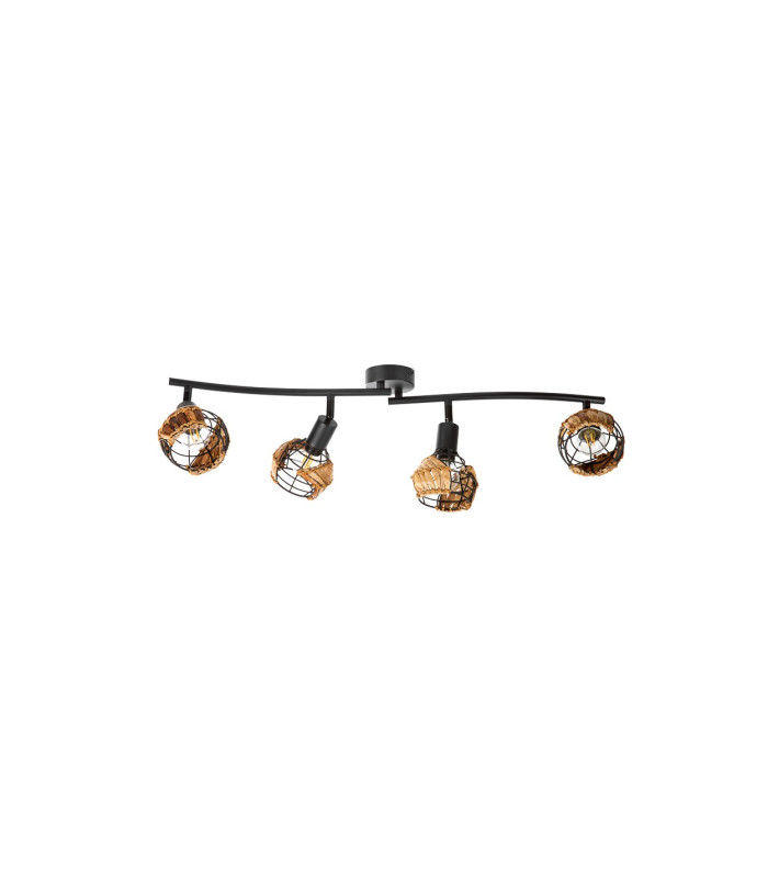 Java Ceiling Spotlight Bar Black 4x E14