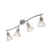 Daytona Ceiling Spotlight Bar Nickel Matt Satined Glass Shade 4x E14 3000K-1