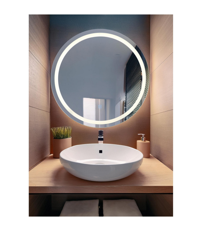 Rivas 55cm Illuminated Bathroom Mirror LED Dimmable 4000K Touch Dimmer-5