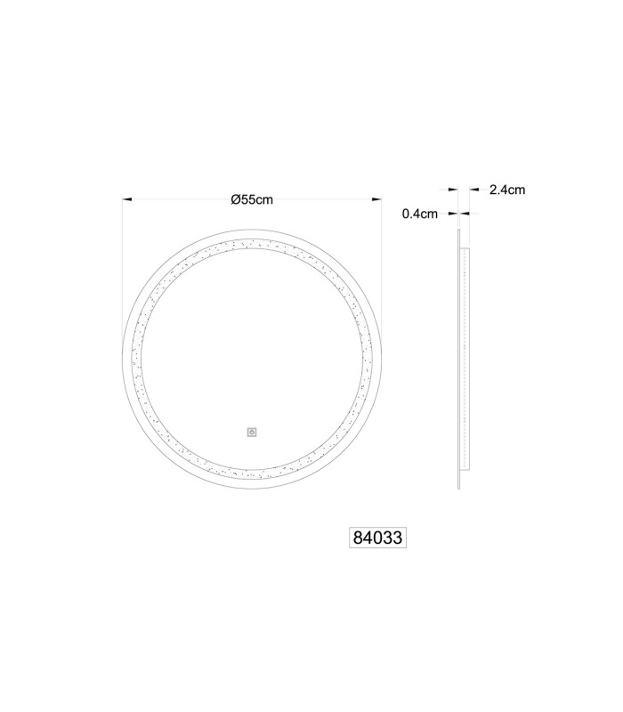Rivas 55cm Illuminated Bathroom Mirror LED Dimmable 4000K Touch Dimmer-6