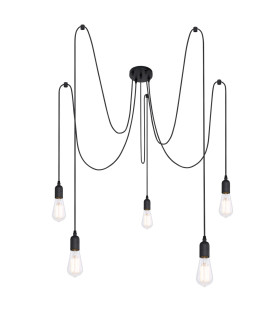 Oliver Cluster Pendant Ceiling Light Black 5x E27-1