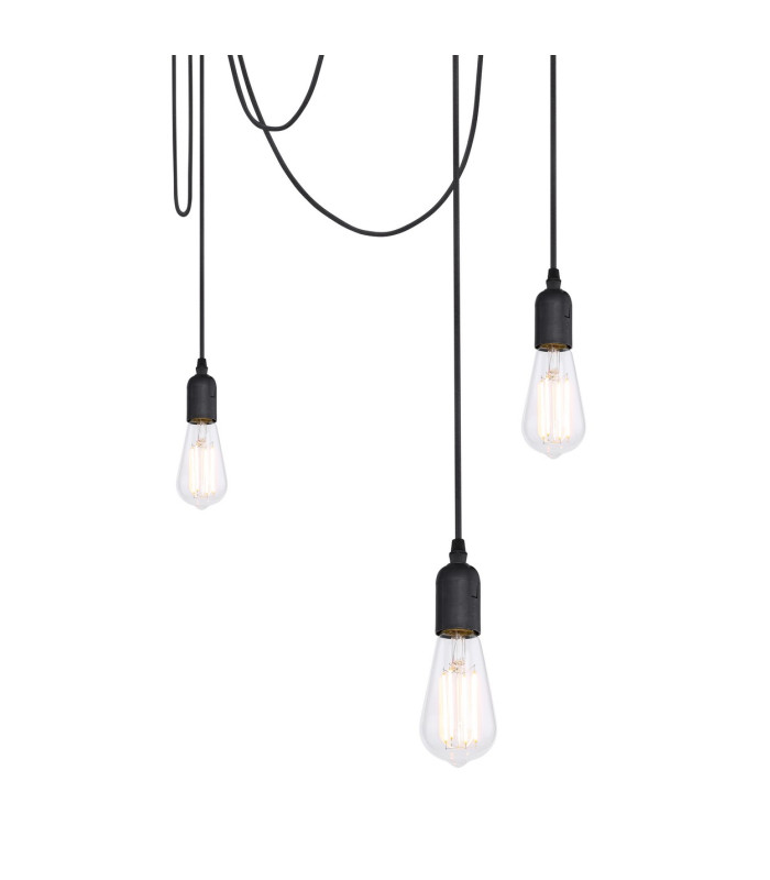 Oliver Cluster Pendant Ceiling Light Black 5x E27-3