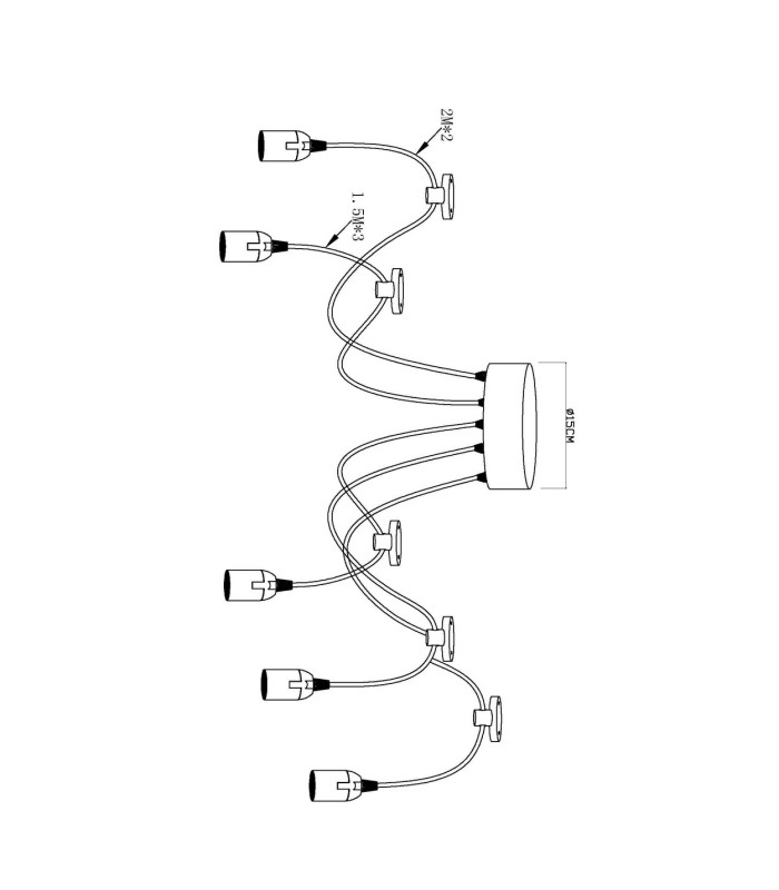Oliver Cluster Pendant Ceiling Light Black 5x E27-6