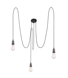 Oliver Cluster Pendant Ceiling Light Black 3x E27-1