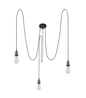 Oliver Cluster Pendant Ceiling Light Black 3x E27-2