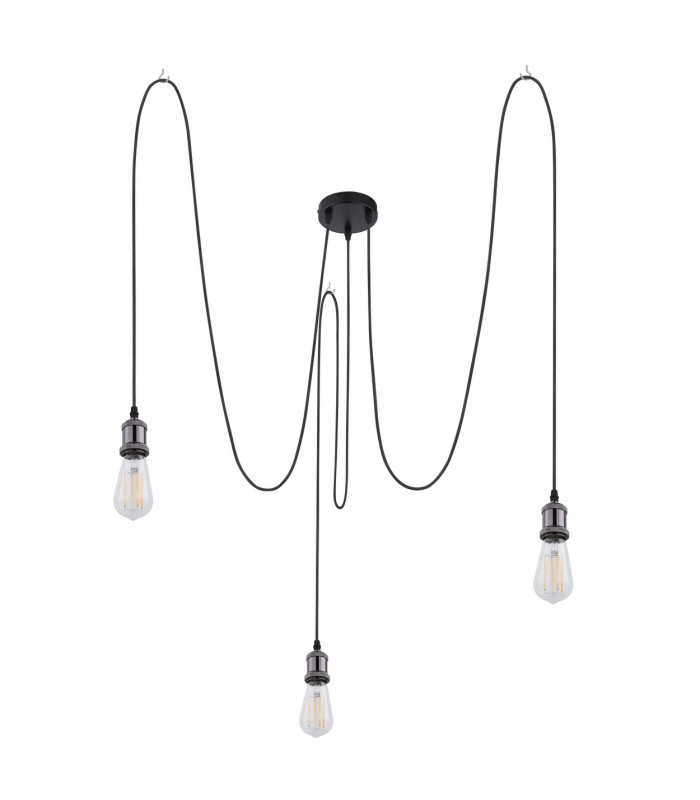 Oliver Cluster Pendant Ceiling Light Black 3x E27-2