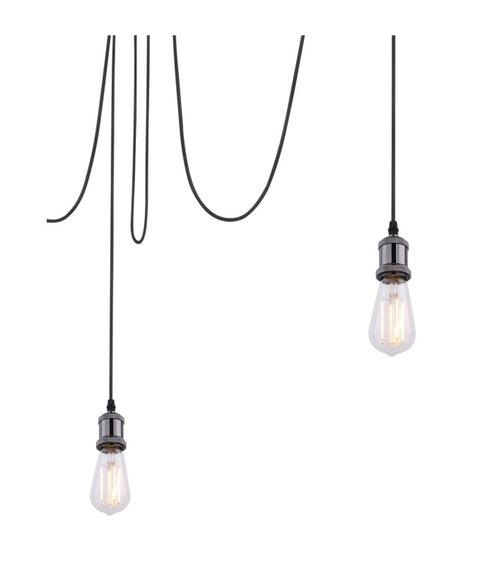 Oliver Cluster Pendant Ceiling Light Black 3x E27-3