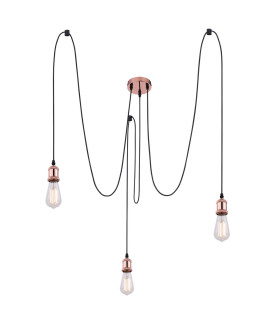 Oliver Cluster Pendant Ceiling Light Copper Colored 3x E27-1