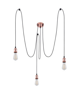 Oliver Cluster Pendant Ceiling Light Copper Colored 3x E27-2