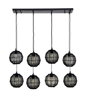 Hermi II Cluster Pendant Ceiling Light Matt Black 8x E27-1