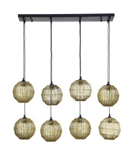 Hermi II Cluster Pendant Ceiling Light Antique Brass 8x E27-1
