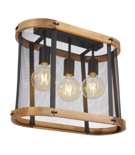 Jeanie Multi Arm Semi Flush Ceiling Lamp Matt Black 3x E27-1
