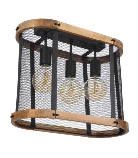 Jeanie Multi Arm Semi Flush Ceiling Lamp Matt Black 3x E27-2
